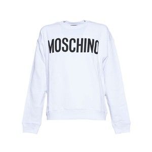 Moschino White Cotton Crewneck Sweatshirt With Logo Print - NWT